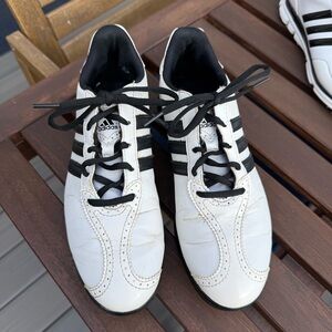 Women’s Adidas Classic White and Black Golf Shoes
